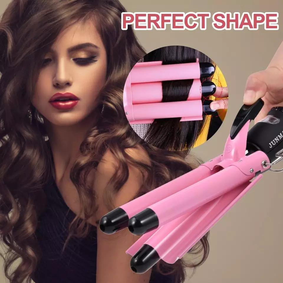 Triple tourmaline hair curler