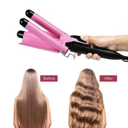 Triple tourmaline hair curler